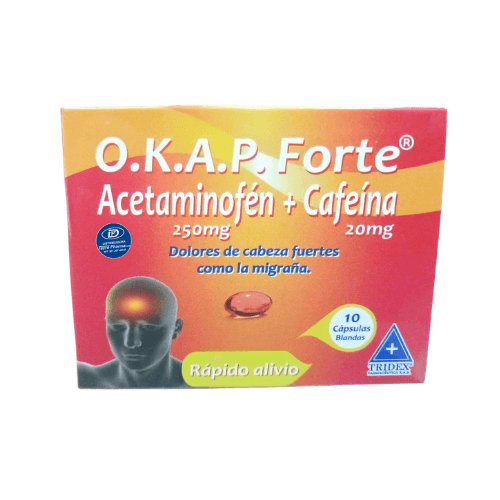 Okap Forte (Acetaminofén + Cafeína) x10 Caps